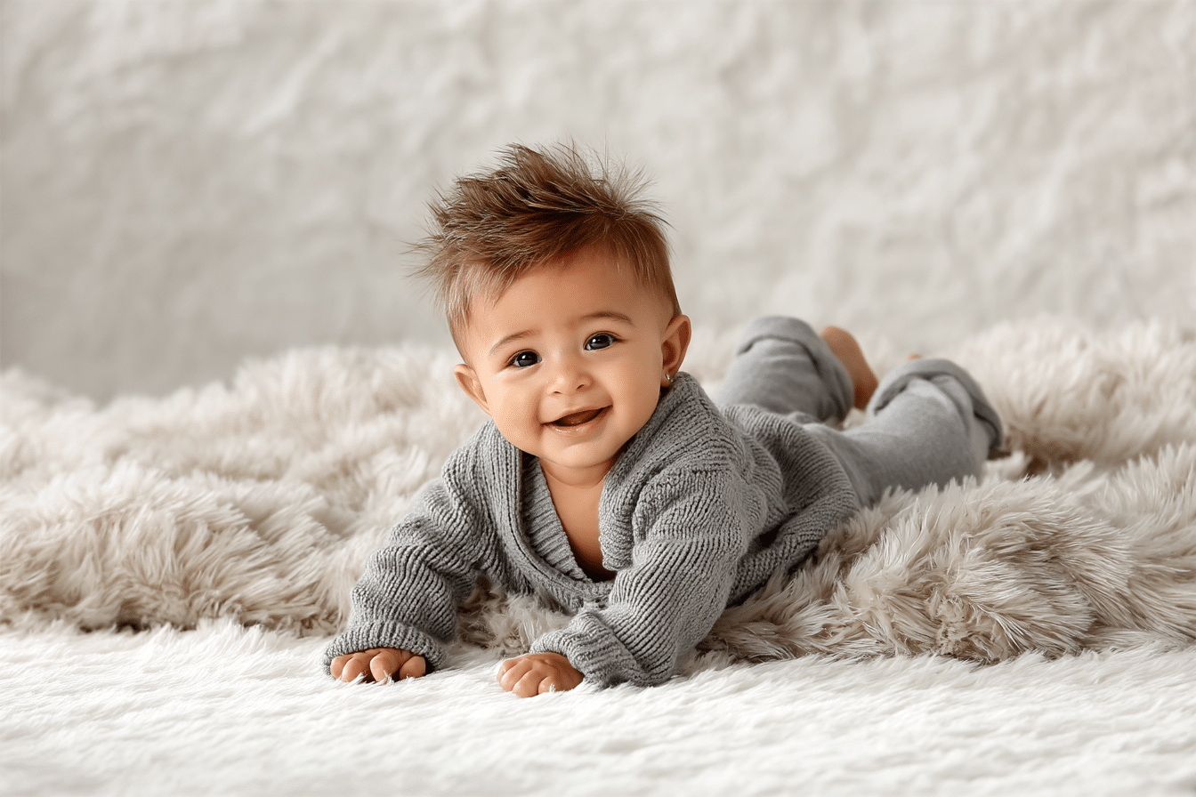 Baby lächelt trotz Wachstumsschüben