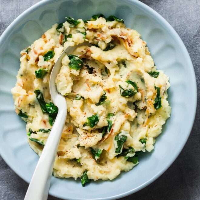 Beikost Rezept: Blattspinat mit Kartoffelpüree