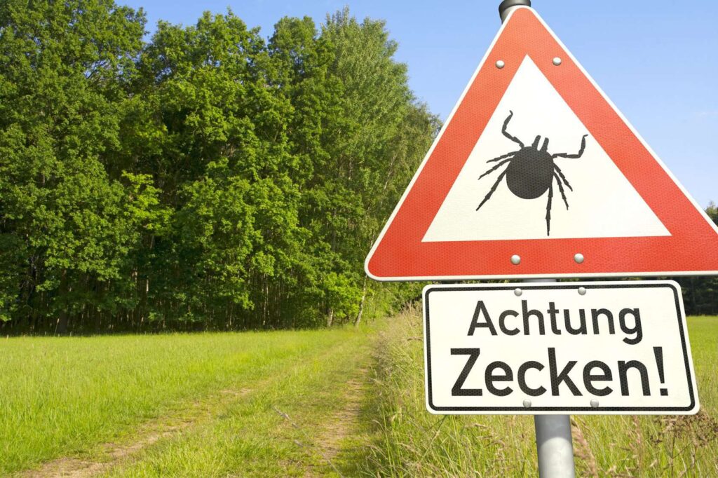 Achtung: Gefahr durch Zecken!