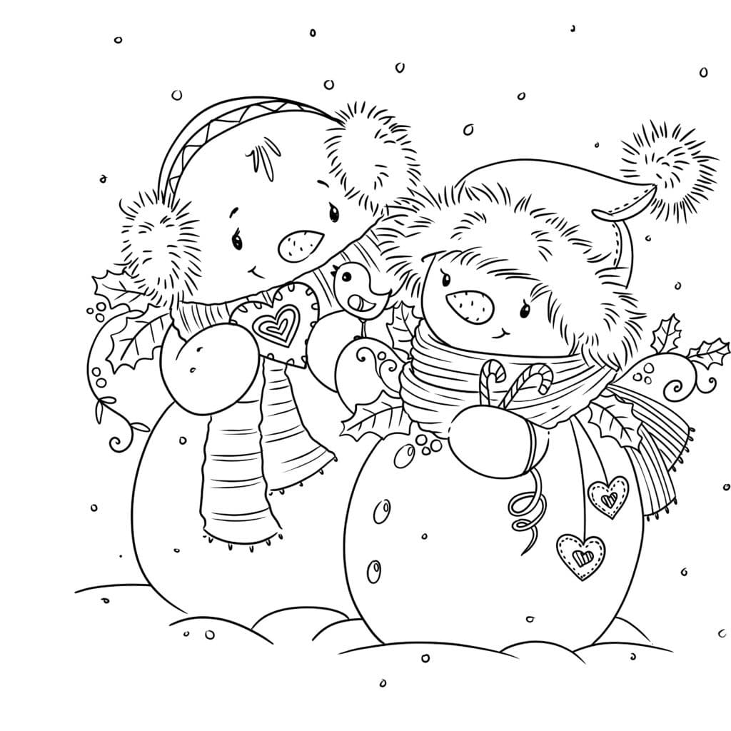 Natürlich feiern auch der Schneemann und seine Schneefrau Weihnachten. Die Schneefamilie liebt Süßigkeiten ganz genau so sehr, wie du.