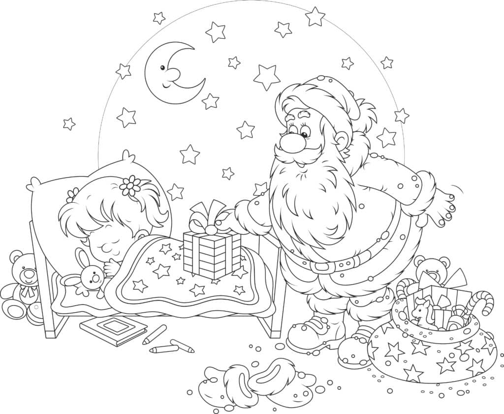 Natürlich bringt der Weihnachtsmann den Kindern Geschenke, während sie schlafen. Und zwar auf leisen Zehenspitzen, damit sie nicht wach werden.