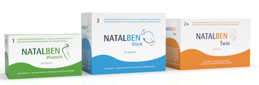 Natalben Packungen Produktansicht. Natalben Wunsch, Glück, Twin.