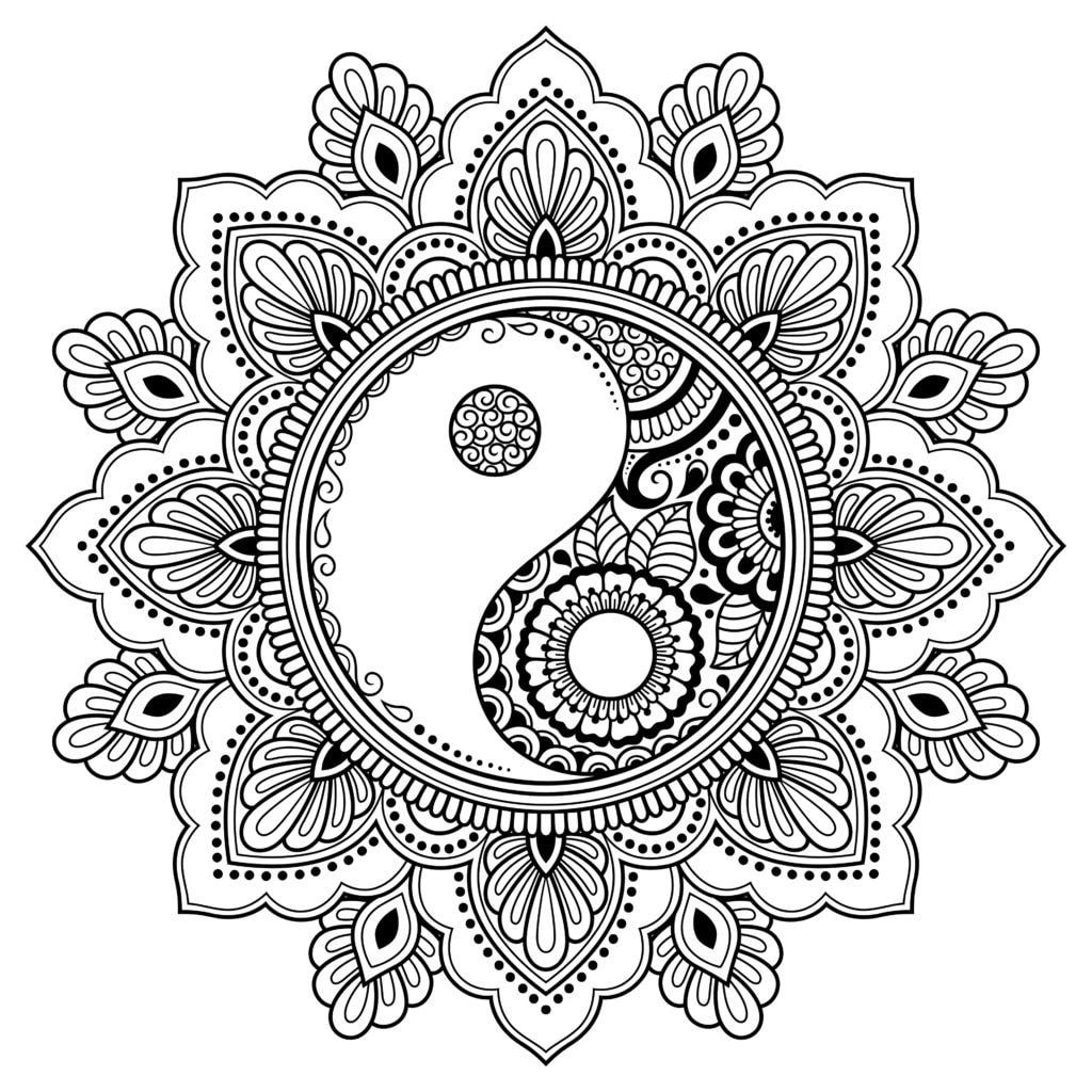Mandala Ausmalbild 11 Yin und Yang