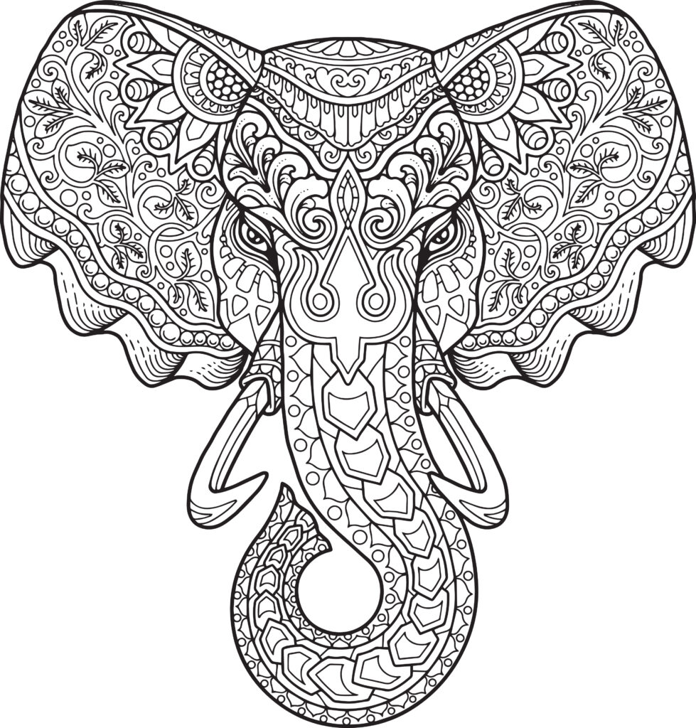 Mandala Ausmalbild 08 Elefant
