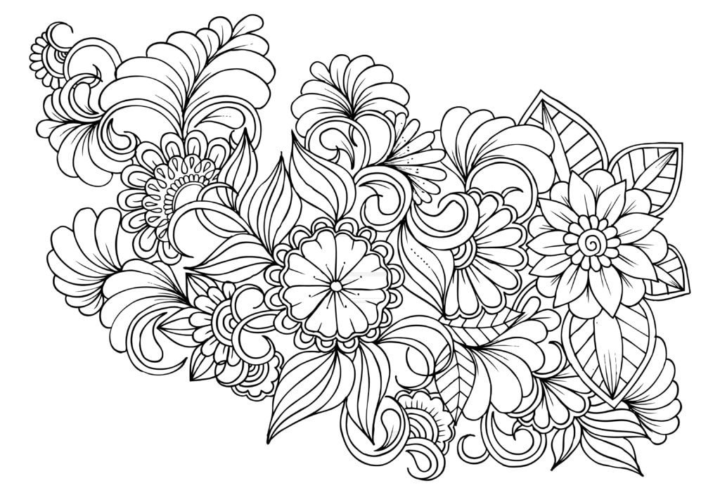 Mandala Ausmalbild 43 Blumengedeck