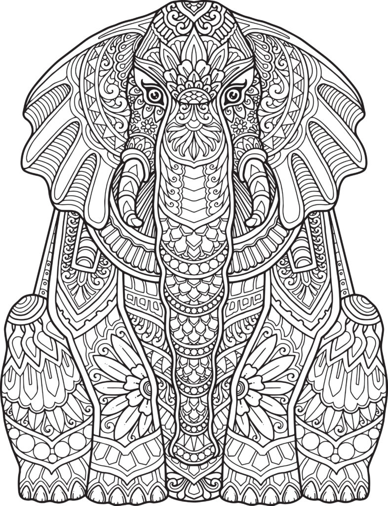 Mandala Ausmalbild 90 Elefant