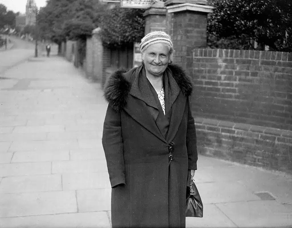 Dr Maria Montessori: Aufnahme aus dem Jahr 1935, aus Hampstead.