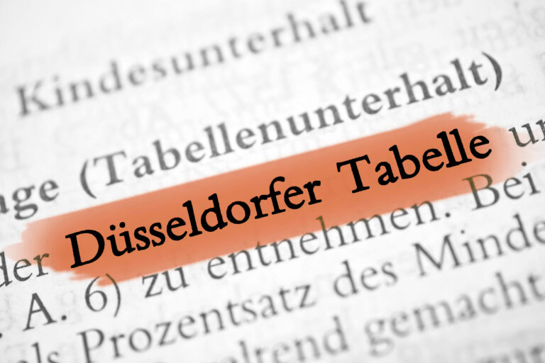 Die Düsseldorfer Tabelle für das Jahr 2023