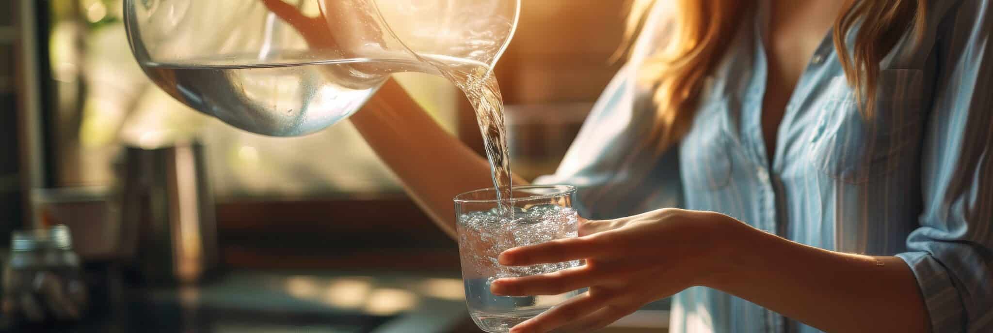 Leitungswasser aus dem Wasserhahn in der Küche