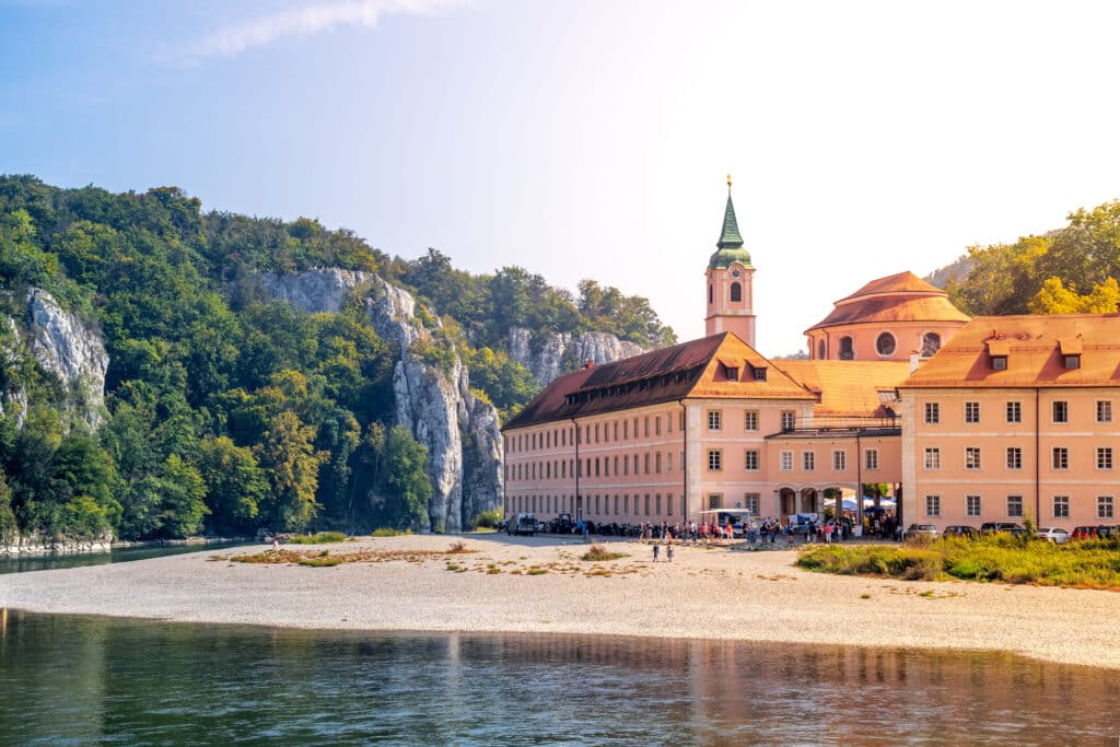 Tagesausflüge Bayern. Kloster Weltenburg, Donaudurchbruch, Kelheim, Bayern, Deutschland
