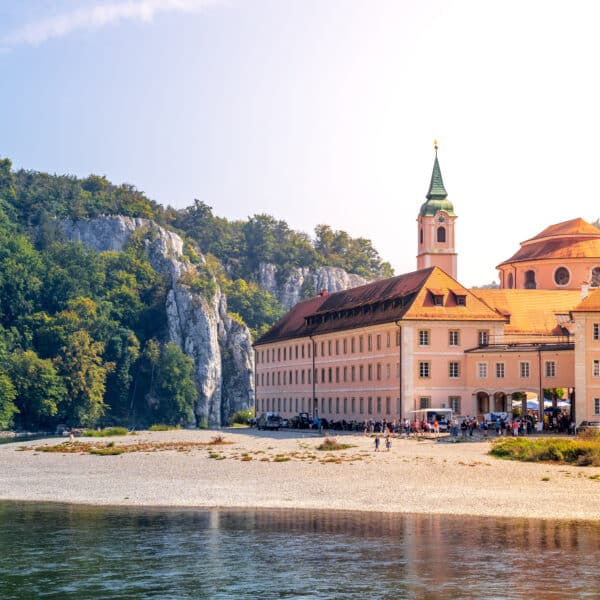 Tagesausflüge Bayern. Kloster Weltenburg, Donaudurchbruch, Kelheim, Bayern, Deutschland