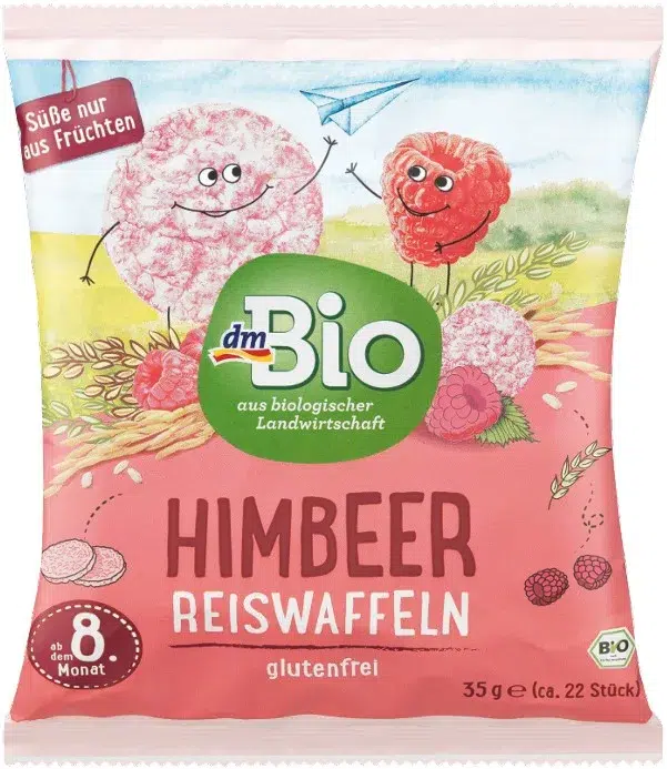 Bio Reiswaffeln Rückruf: Geschmacksrichtung Himbeere von dm-Bio.