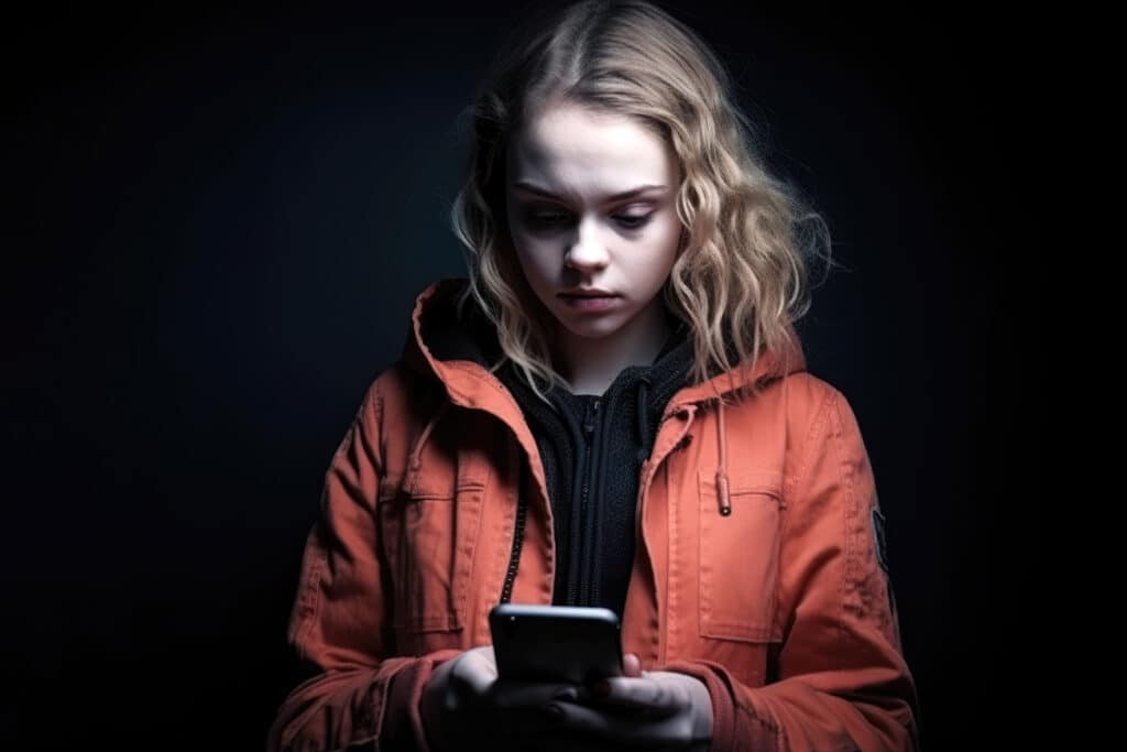 Cybergrooming, Mädchen chattet mit einem Fremden