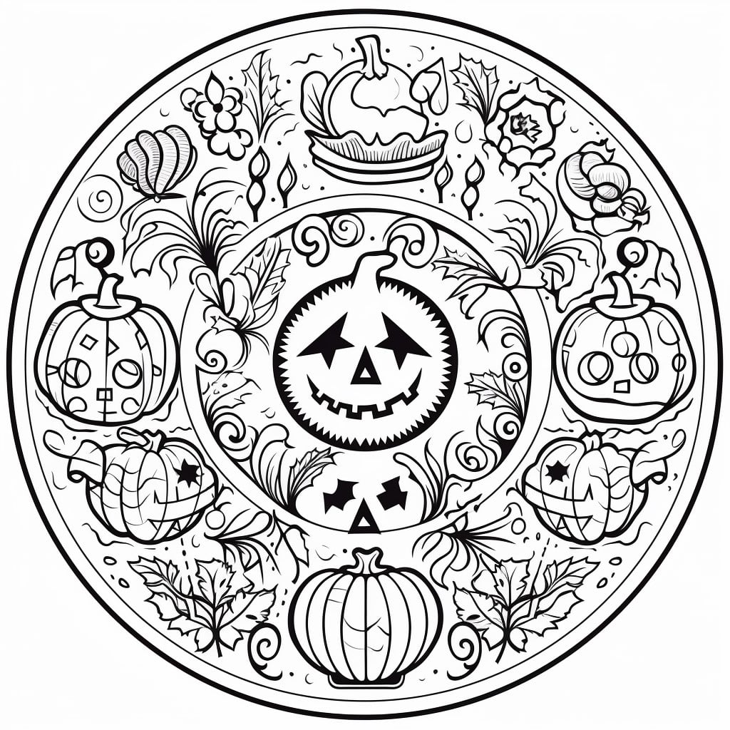 Halloween Mandala 02 Ausmalbild