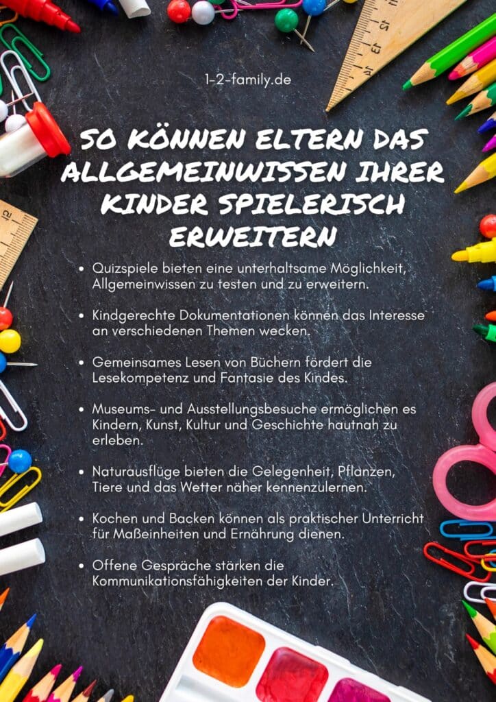 Schaubild Allgemeinwissen Kinder Zusammenfassung