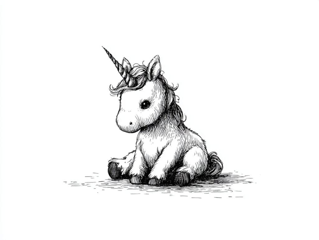 Niedliches Einhornbaby Ausmalbild