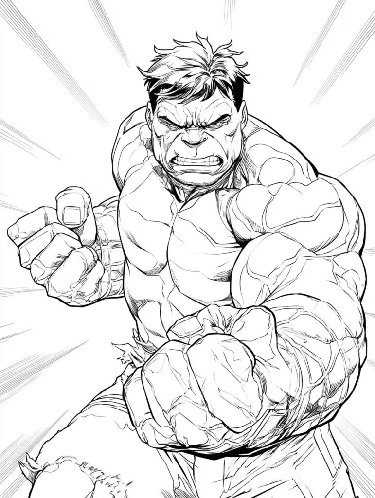 Hulk Ausmalbild wütend