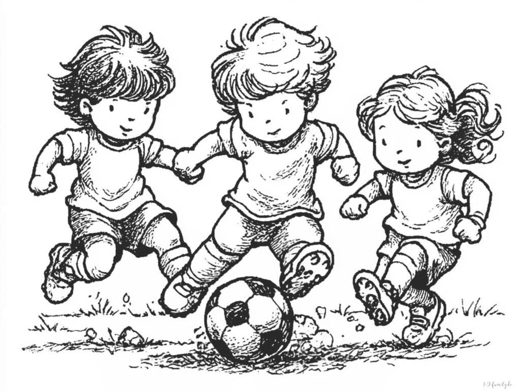 Freundinnen spielen Fußball Ausmalbild