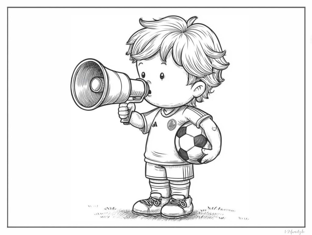 Kleiner Fußballtrainer Ausmalbild