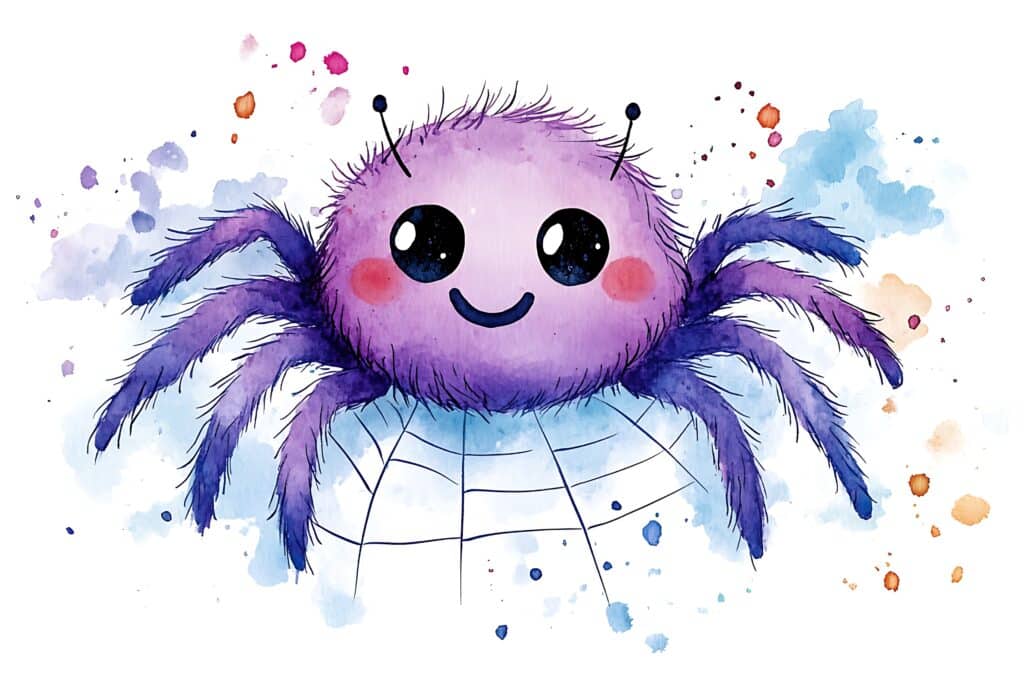 Süße Spinne aus Wasserfarben