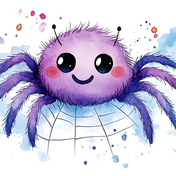 Süße Spinne aus Wasserfarben
