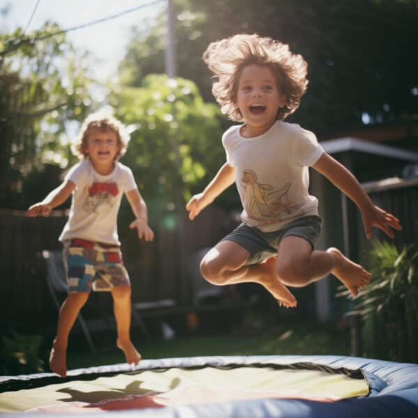 Trampolin im Garten