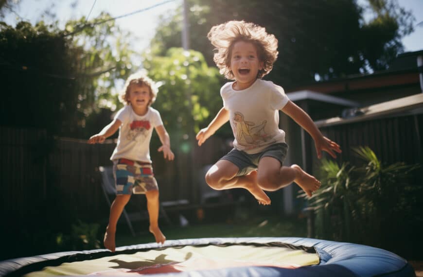 Trampolin im Garten