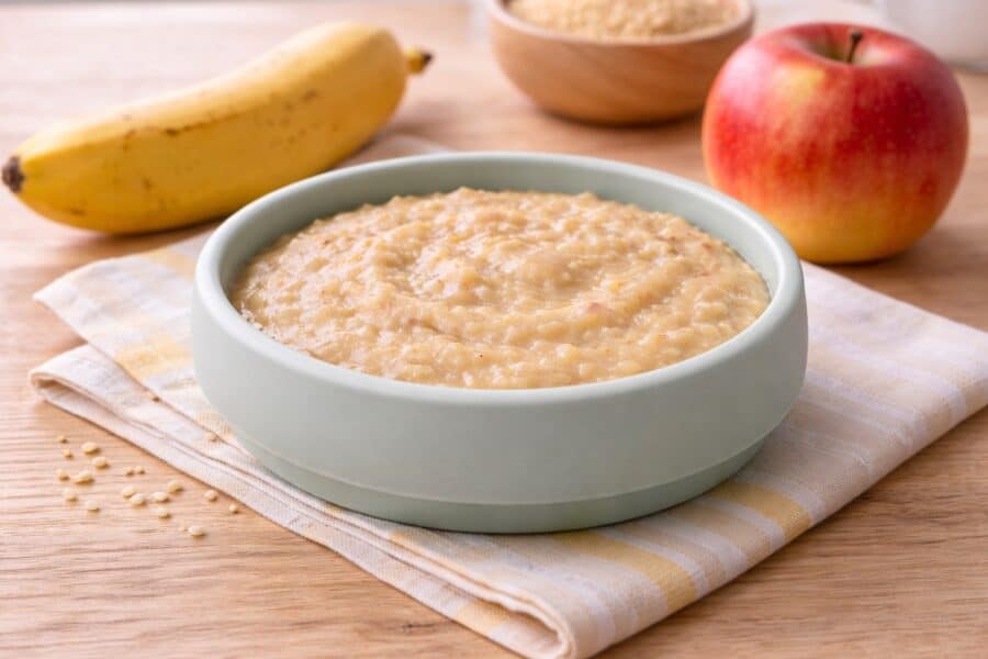 Beikost-Rezept: Apfel-Banane-Hirse-Brei