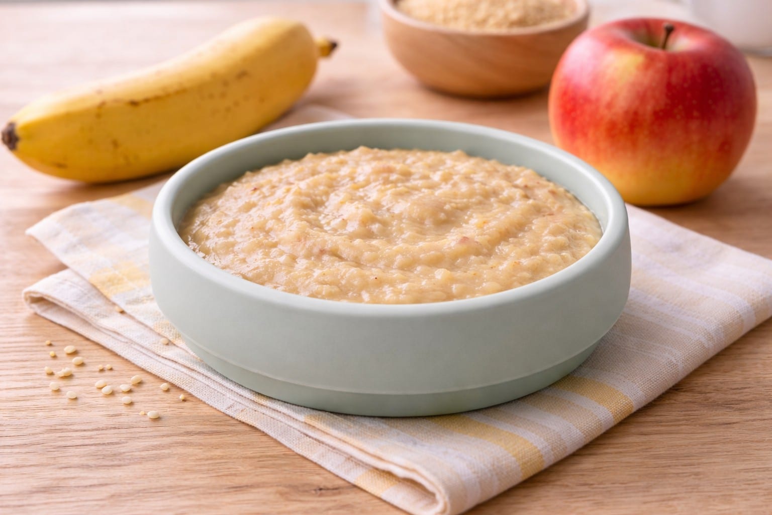 Apfel-Banane-Hirse-Brei Rezept