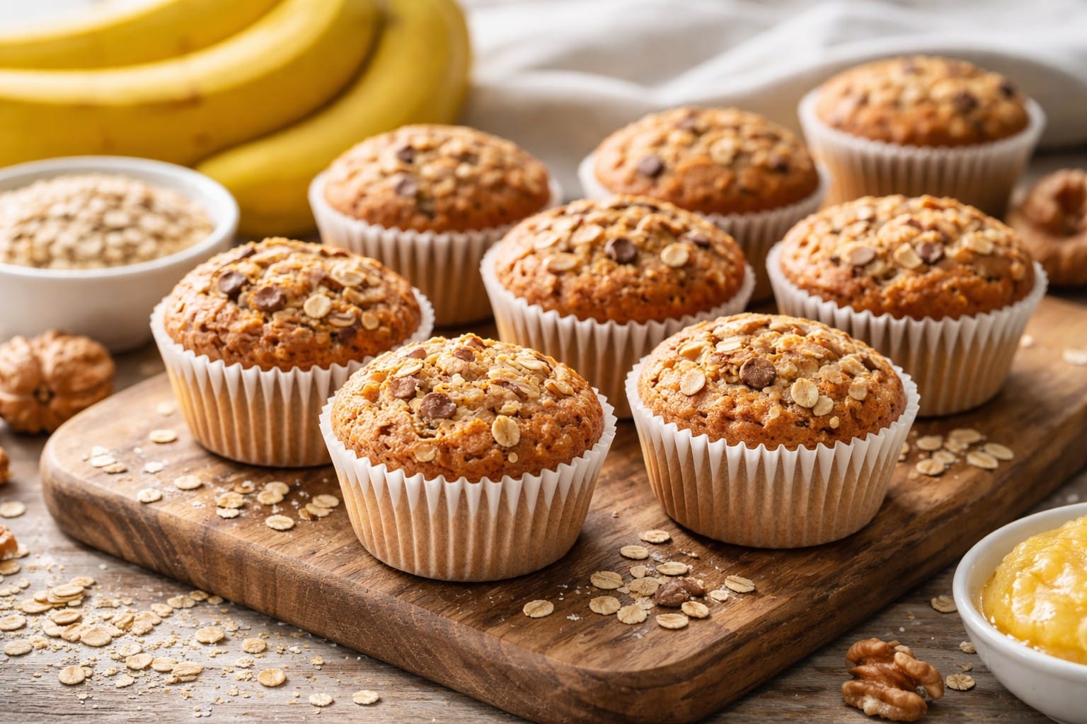 Bananen Hafer Muffins Rezept - süß ohne Zucker