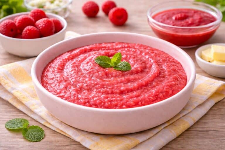 Grießbrei mit Himbeeren Beikost Rezept