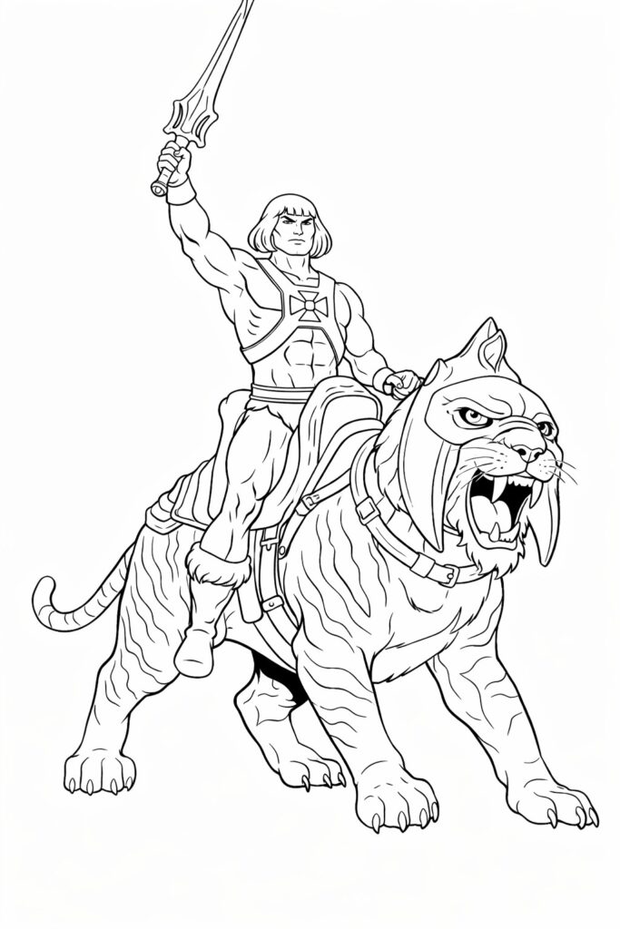 He-Man reitet auf Battlecat