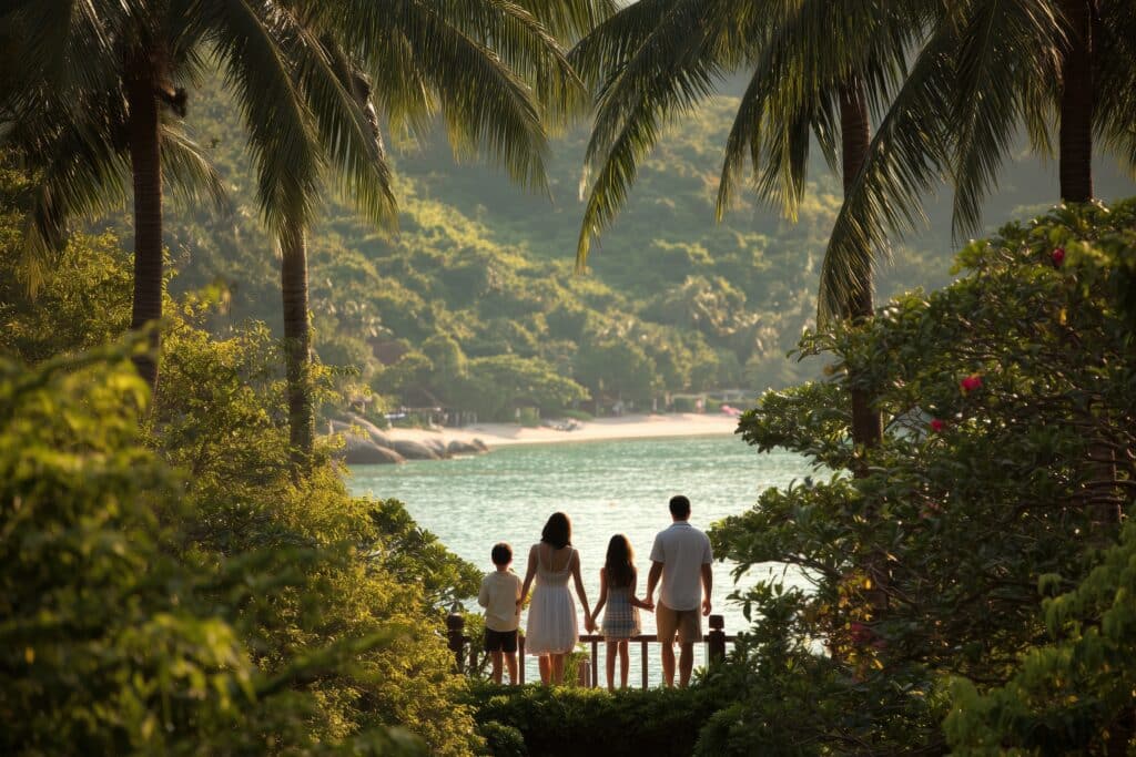 Eltern mit Kindern im Thailand Urlaub