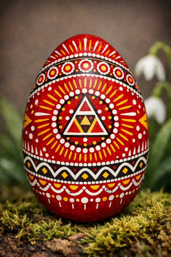 Ein Beispiel für traditionelle sorbische Ostereierkunst.