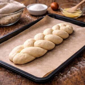 geflochtenen hefezopf nochmals ruhen lassen