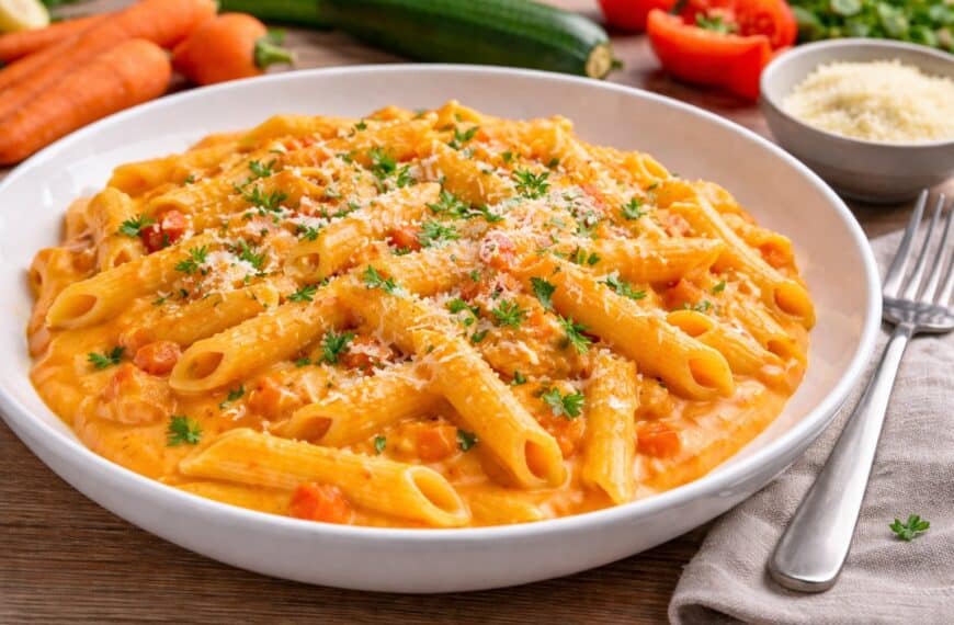 Nudelgericht mit verstecktem Gemüse in der Soße