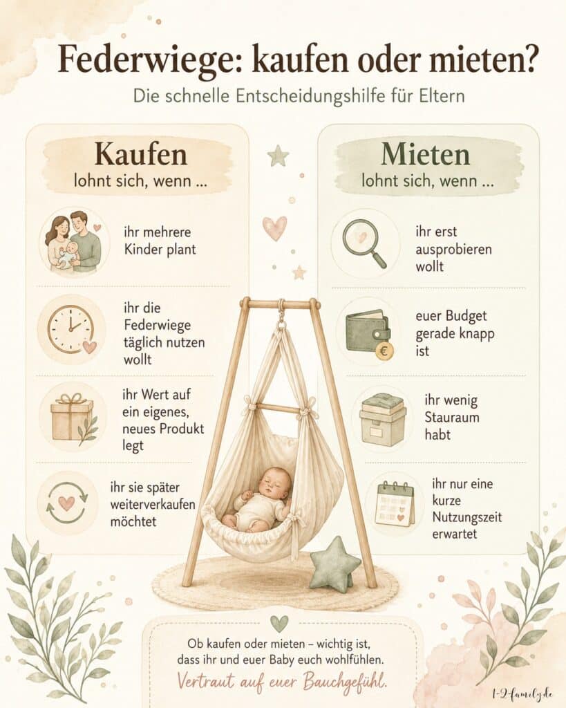 Federwiege kaufen oder mieten Infografik