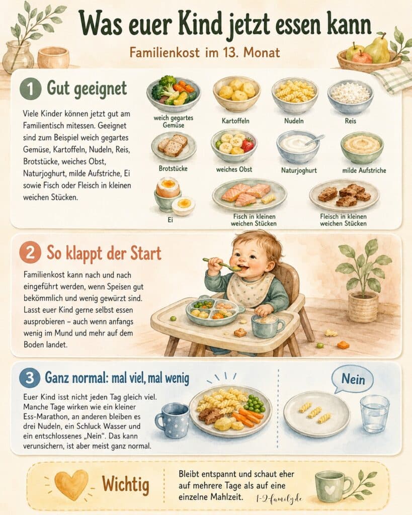 Kind 13 Monate - Essen Infografik