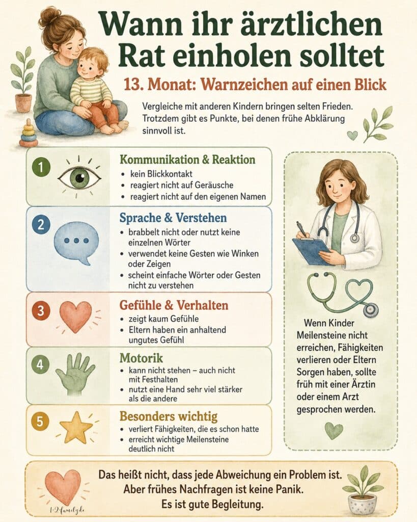 Kind 13 Monate - wann zum Kinderarzt - Infografik