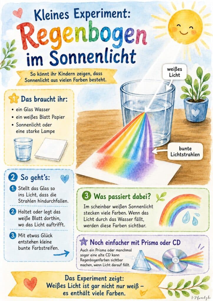 Regenbogen Experiment für Zuhause - Infografik für Eltern