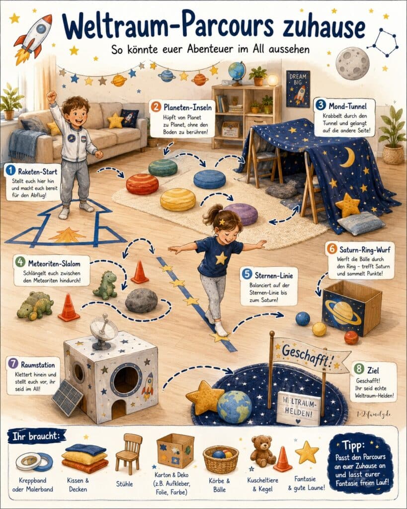 Weltraum Parcours für Kinder