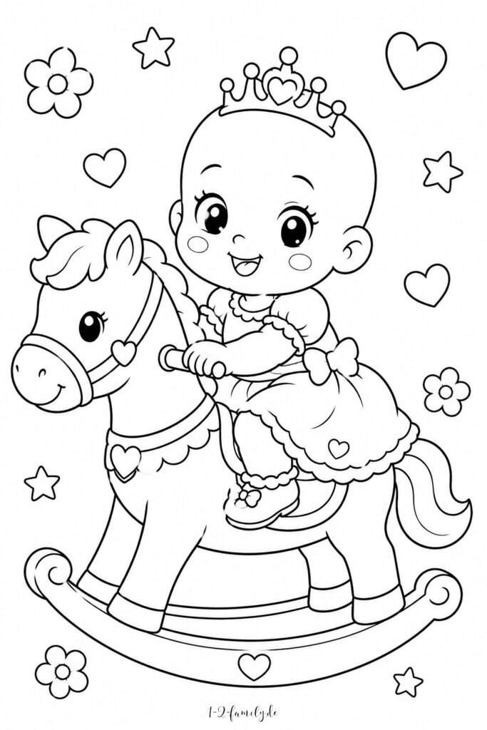 Ausmalbild Babyprinzessin 03