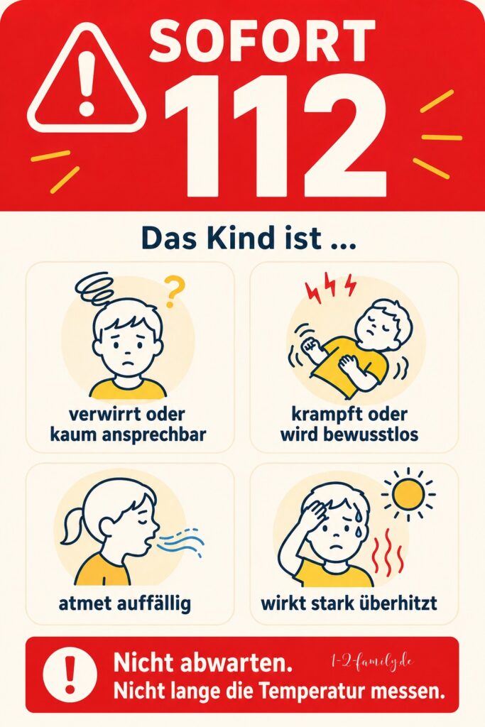 Infografik - Wann 112 bei Sonnenstich oder Hitzschlag?