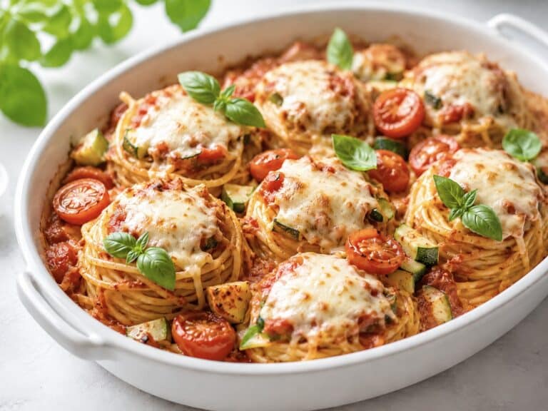 Spaghetti-Nester aus dem Ofen: warmes Sommerrezept für Kinder