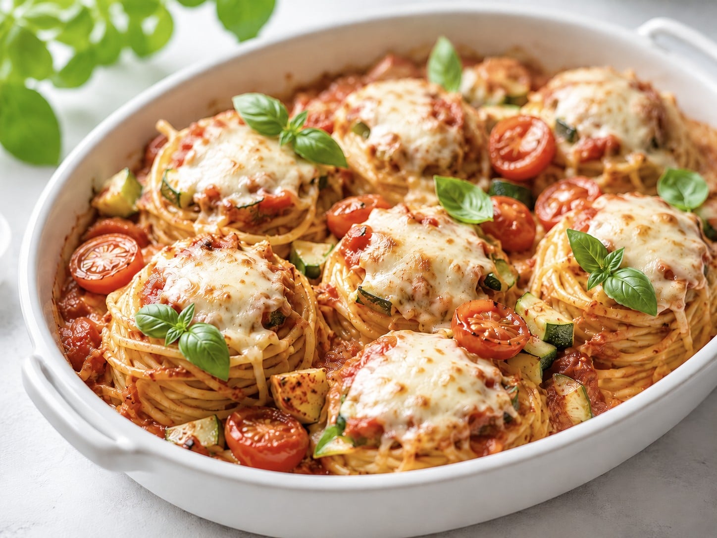 Spaghetti-Nester aus dem Ofen: warmes Sommerrezept für Kinder