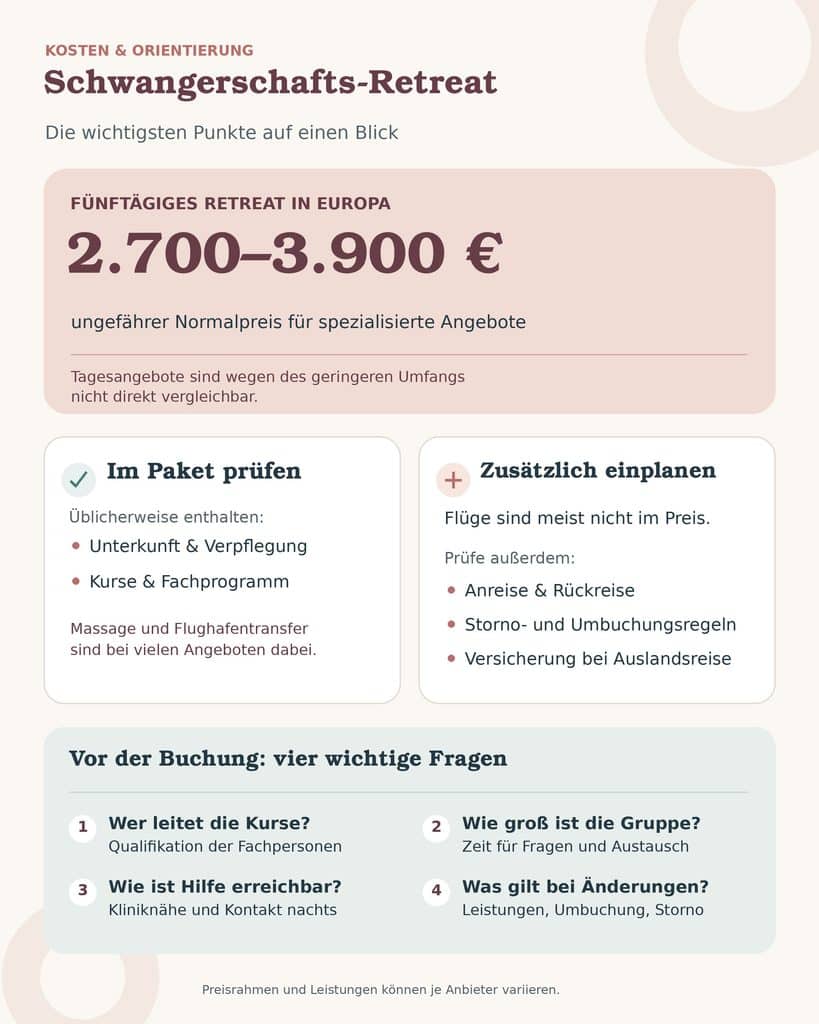Infografik: Schwangerschaftsretreat im Überblick