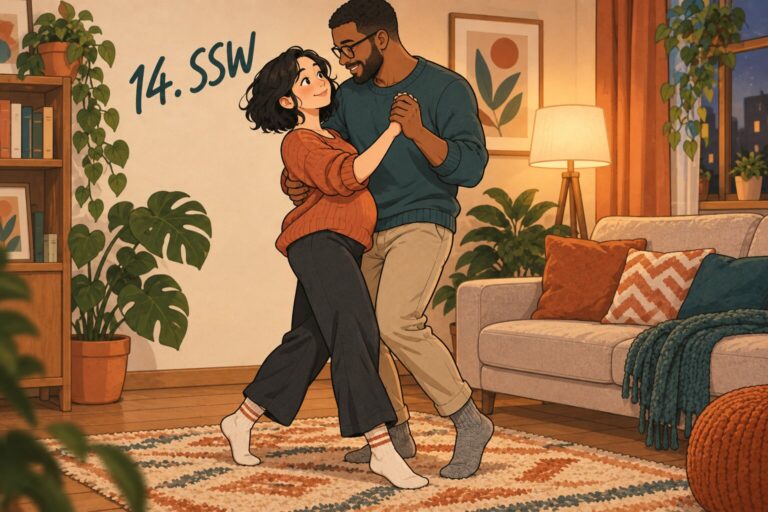 Illustration zur 14. Schwangerschaftswoche