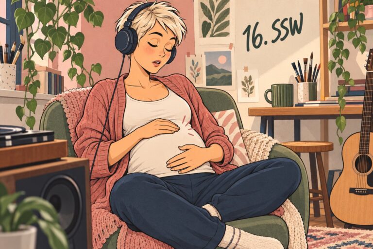 Illustration zur 16. Schwangerschaftswoche