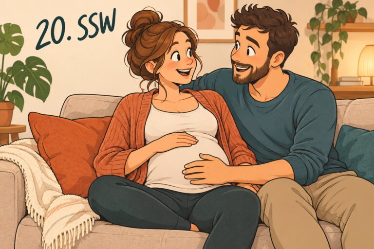 Illustration zur 20. Schwangerschaftswoche
