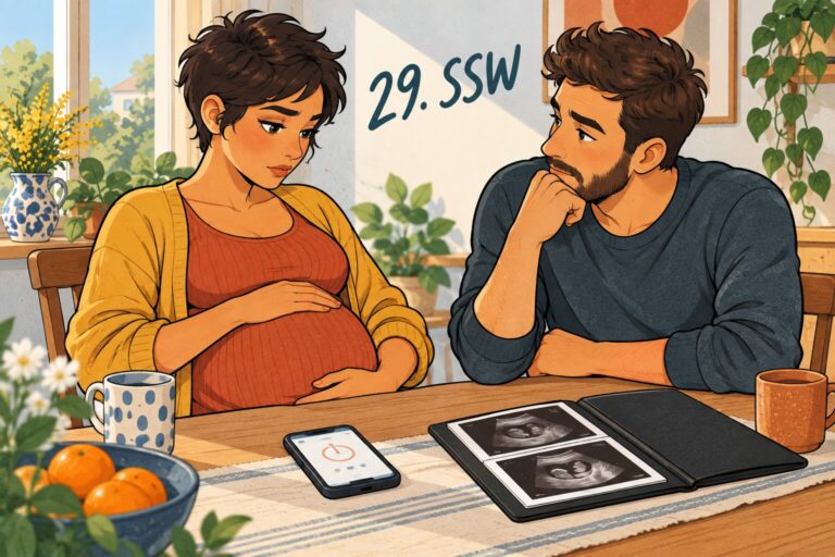 Illustration zur 29. Schwangerschaftswoche